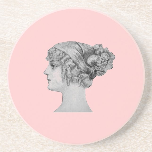 Vintage Hairstyle Coaster (Front)