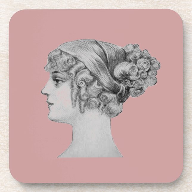 Vintage Hairstyle Cork Coaster (Front)