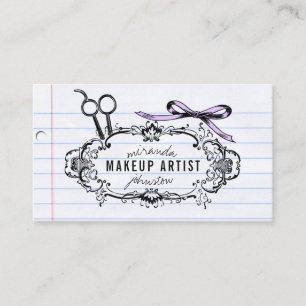 vintage hairstylist hair stylist calligraphy bow business card
