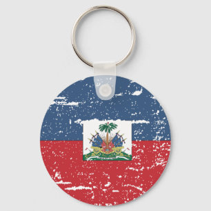 Vintage Haiti Flag Key Ring