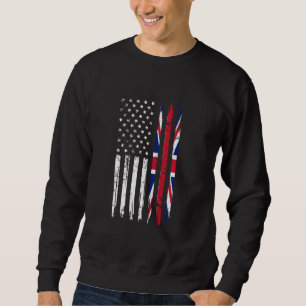 Vintage Half American Half British Flag Great Brit Sweatshirt