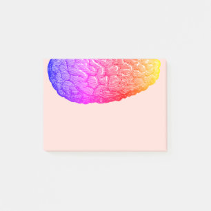 Vintage Half Human Brain Rainbow Gradient Post-it Notes