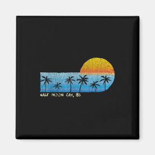 Vintage Half Moon Cay, Bs Palm Trees & Sunset Magnet