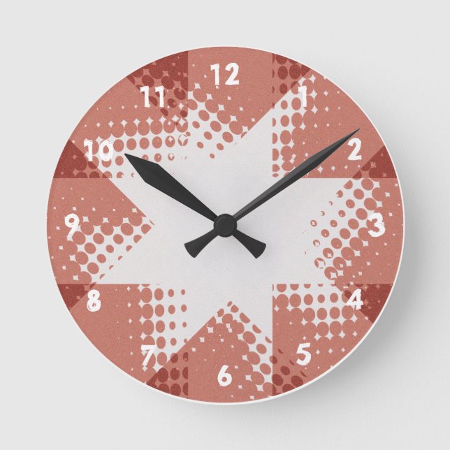 Vintage halftone star clock (Front)