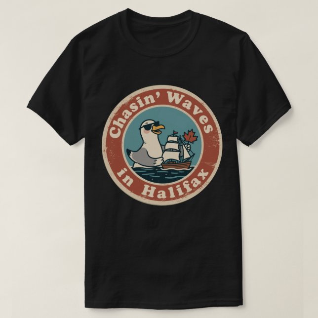 Vintage Halifax Nova Scotia Sailing Fun T-Shirt (Design Front)