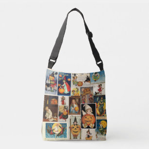 Vintage Halloween 100 Year Old Postcards Witches Crossbody Bag