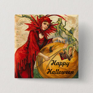 Vintage Halloween 15 Cm Square Badge