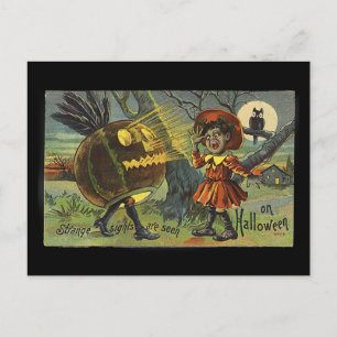 Vintage Halloween - African American girl (1910) Postcard