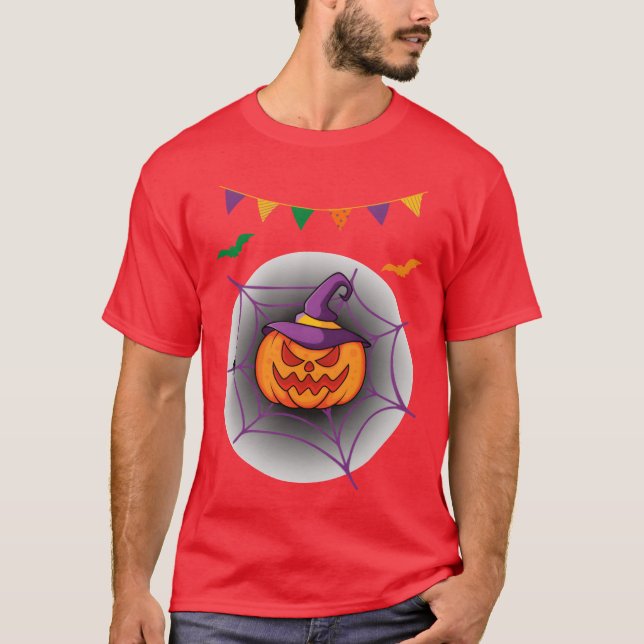 Vintage Halloween and Pumpkin retro T-Shirt (Front)