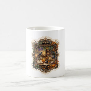 Vintage Halloween Apothecary Witch Raven Coffee Mug