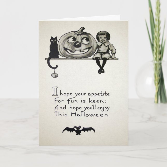 Vintage Halloween Appetite Card   (Front)