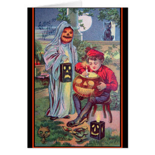 Vintage Halloween Art Card
