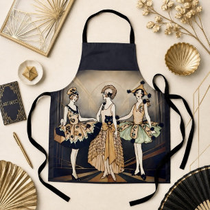 Vintage Halloween Art Deco Flapper Poster   1920s  Apron