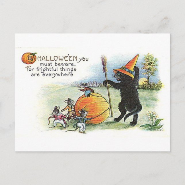 Vintage Halloween Art Postcard (Front)
