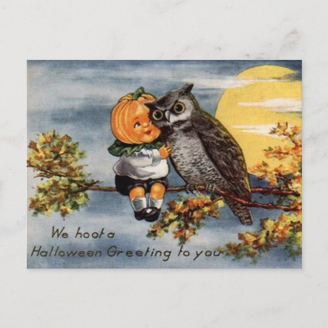 Vintage Halloween Art Postcard (Front)