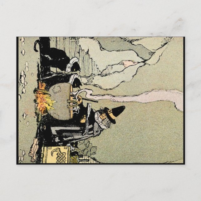 Vintage Halloween Art Postcard | Witch (Front)