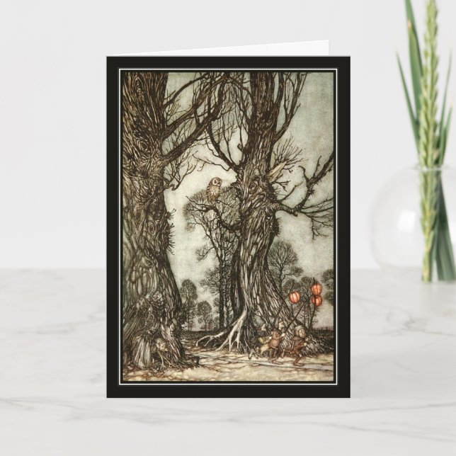 Vintage Halloween Arthur Rackham The Fairy Ball Card (Front)