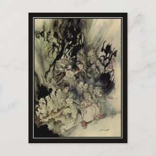 Vintage Halloween Arthur Rackham Trolls Postcard