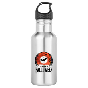 Vintage Halloween Bat Moon Engraving Design_1 532 Ml Water Bottle