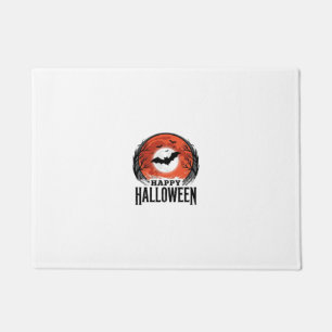 Vintage Halloween Bat Moon Engraving Design_1 Doormat