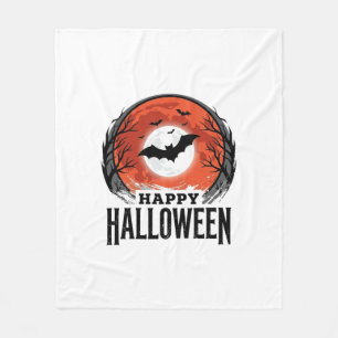 Vintage Halloween Bat Moon Engraving Design_1 Fleece Blanket