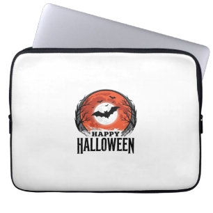Vintage Halloween Bat Moon Engraving Design_1 Laptop Sleeve