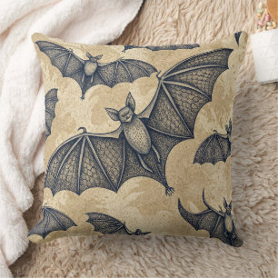 Vintage Halloween Bats Cushion