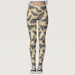 Vintage Halloween Bats Leggings