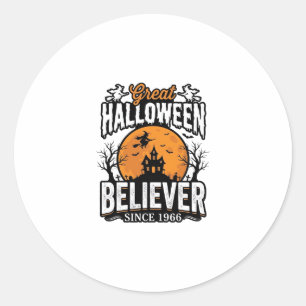 Vintage Halloween Believer Since 1966 Graphic_1 Classic Round Sticker
