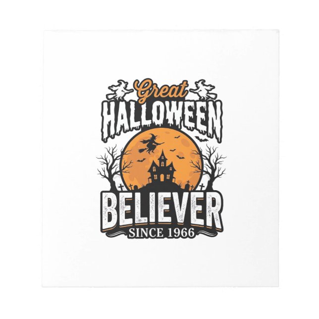 Vintage Halloween Believer Since 1966 Graphic_1 Notepad (Front)