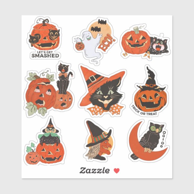 Vintage Halloween black cat (Sheet)