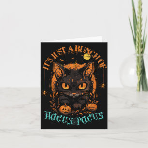 Vintage Halloween Black Cat A Bunch of Men Women Card