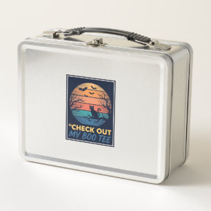 Vintage Halloween Black Cat Boo Tee Shirt Design_1 Metal Lunch Box