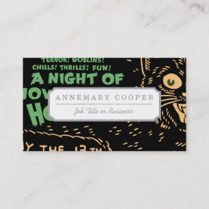 Vintage Halloween Black Cat Business Card