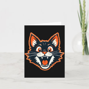 Vintage Halloween Black Cat - Distressed Card