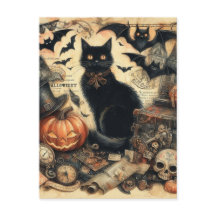 Vintage Halloween Black Cat Holiday 