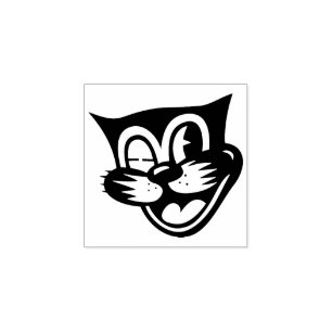 Vintage Halloween Black Cat Stamp