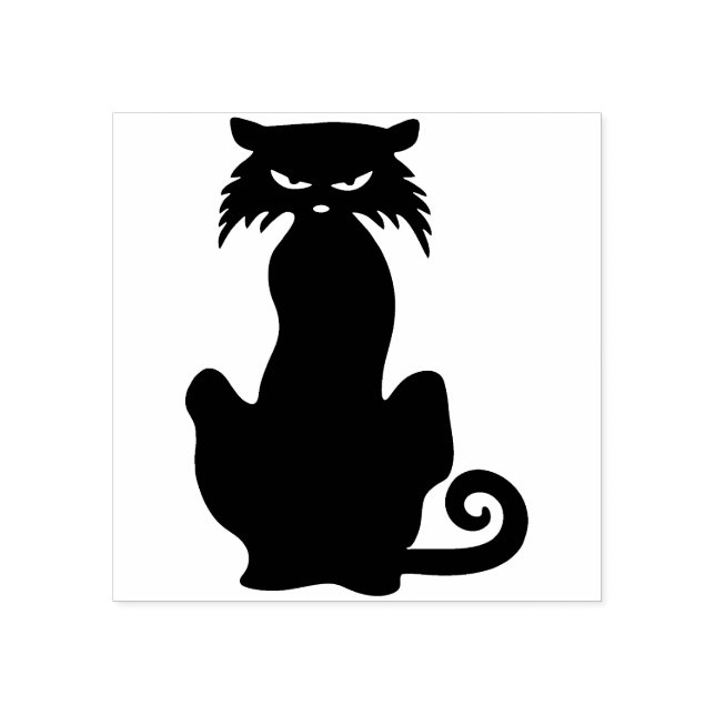 Vintage Halloween Black Cat Stamp (Imprint)