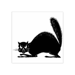 Vintage Halloween Black Cat Stamp