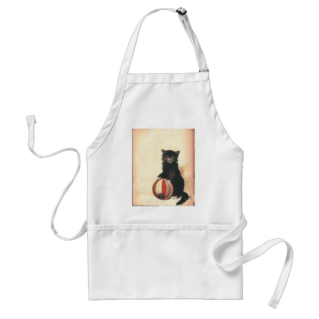 Vintage HALLOWEEN Black Cat Standard Apron (Front)