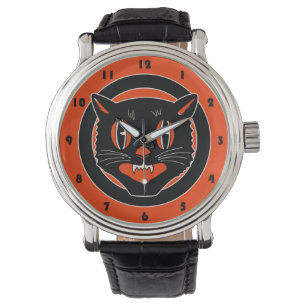 Vintage Halloween Black Cat Watch
