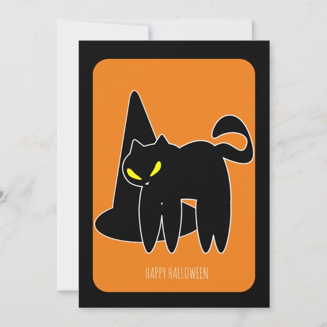 Vintage Halloween Black Cat Witch (Front)