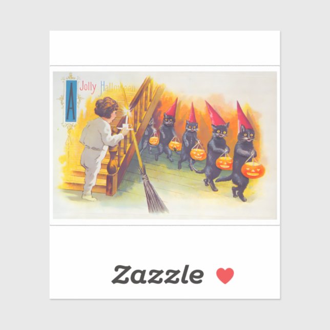 Vintage Halloween Black Cats  (Sheet)