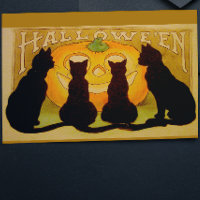 Vintage Halloween Black Cats and Jack O'Lantern