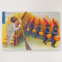 Vintage Halloween Black Cats 