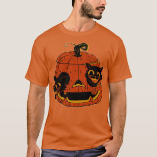 Vintage Halloween Black Cats Scaredy Cat  T-Shirt
