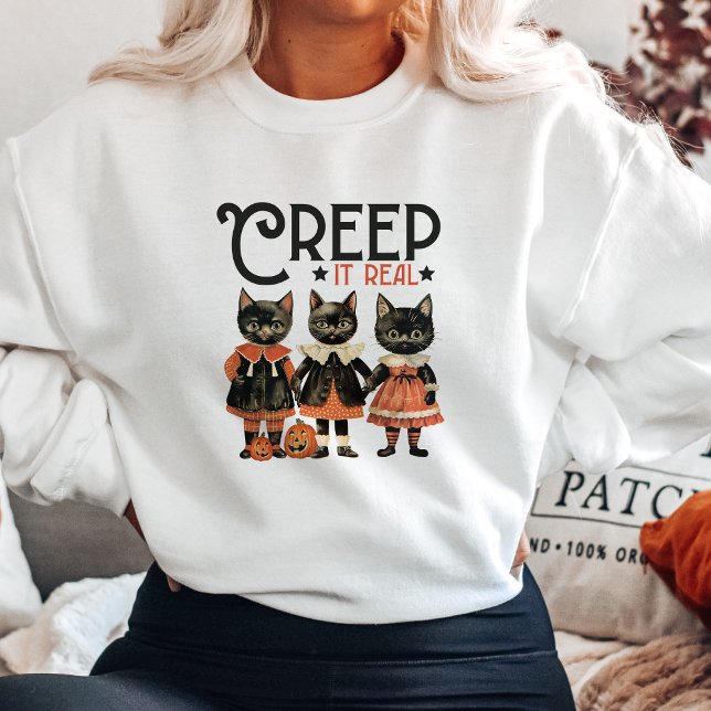 Vintage Halloween Black Cats Sweatshirt (Creator Uploaded)