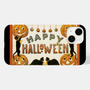 Vintage Halloween, Black Cats with Jackolanterns Case-Mate iPhone 14 Case