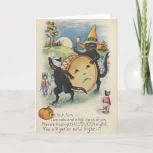 Vintage Halloween Black Greeting Card