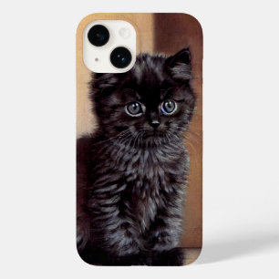 Vintage Halloween Black Kitten Illustration Case-Mate iPhone 14 Case